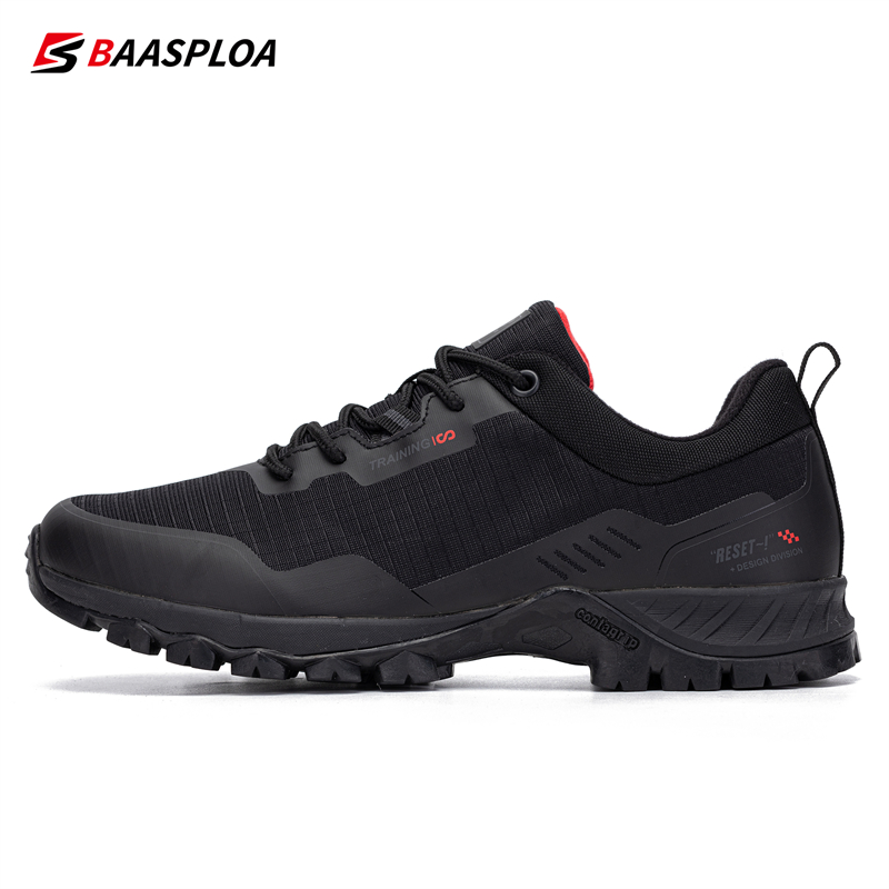 Baasploa Herren rutschfeste und verschleißfeste Wander- und Reiseschuhe, modische wasserdichte Outdoor-Sneaker, bequeme männliche Sportschuhe