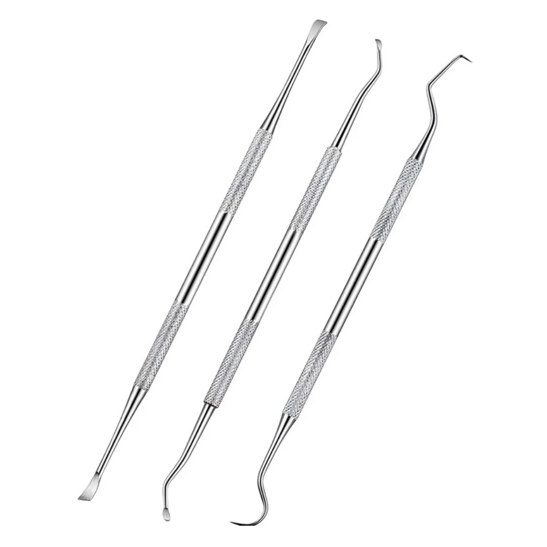 Kit d'outils de nettoyage dentaire en acier inoxydable, miroir, Double sonde, houe faucille, soins professionnels pour dentiste, Instruments de nettoyage des dents
