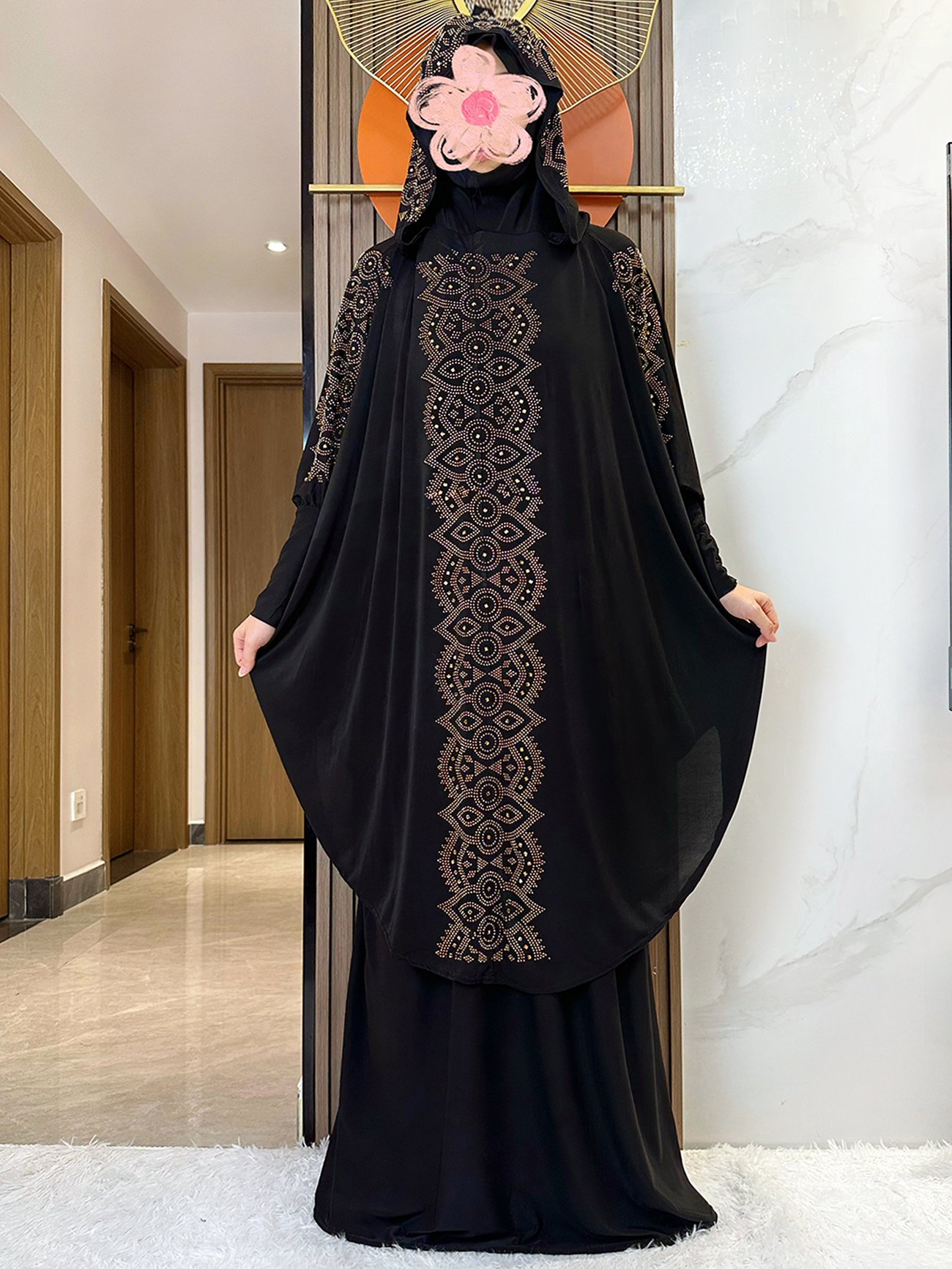 Novo dubai ramadan muçulmano conjunto de oração feminino com capuz hijab com saia longa turquia-africano dubai islam senhora pano kaftan abaya