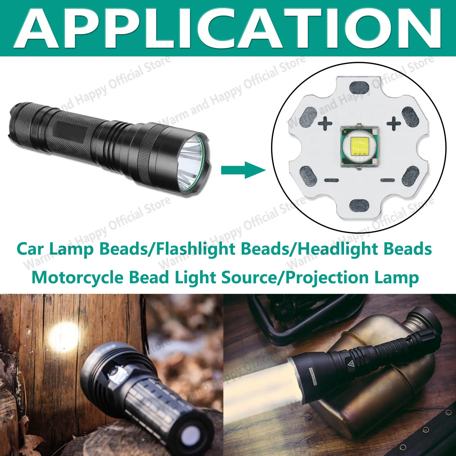 Części do lamp LED o dużej mocy 3W 5W 10W 18W T6 XML2 DIY 3.5*3.5mm/5*5mm XHP50 LED 3V do akcesoriów rowerowych, lamp przednich