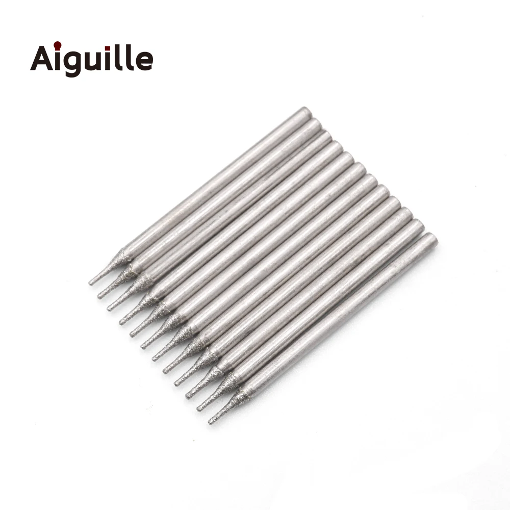 100 Cái/bộ Kim Cương Xay Điểm Kim Cương Khoan Bit Khoan Bits 0.8Mm-2.5Mm Đá Ngọc Bích Xay Burr