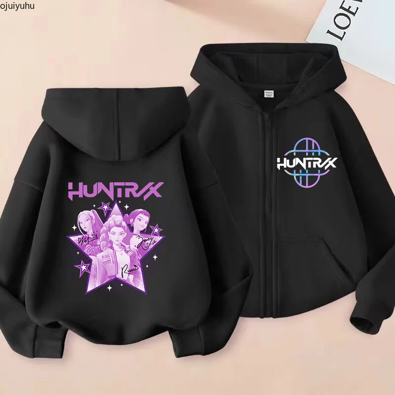 Толстовки на молнии из фильма 2025 года Kpop, толстовка с капюшоном «Охотники на демонов», детская одежда, толстовка для мальчиков и девочек, толстовка на молнии, детский повседневный топ