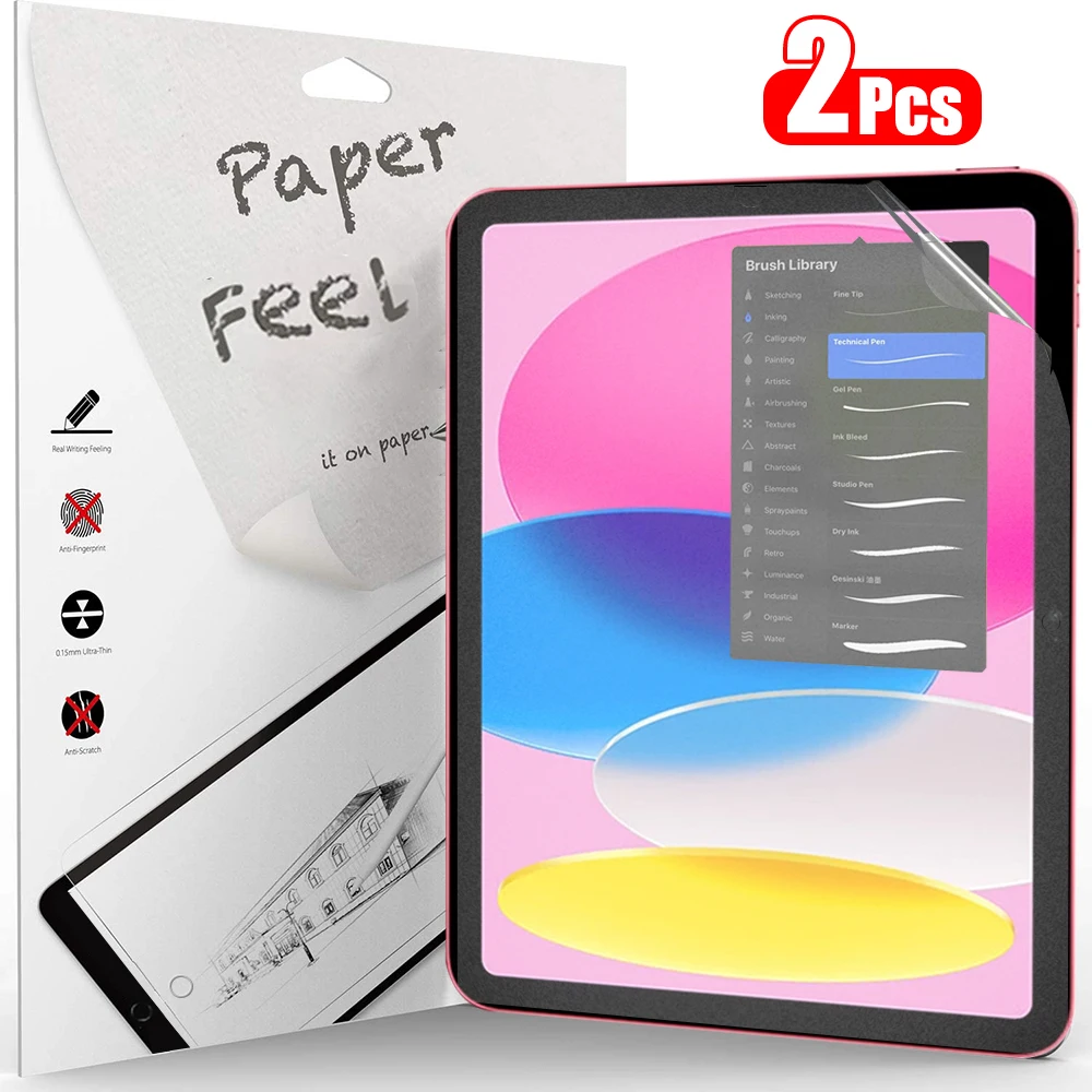 2 Stuks Papier Voel Zoals Screen Protector voor iPad 11e Generatie 10e 9e 8e 7e 6e 5e 4e 3e 2e 11 A16 Film Geen Glas