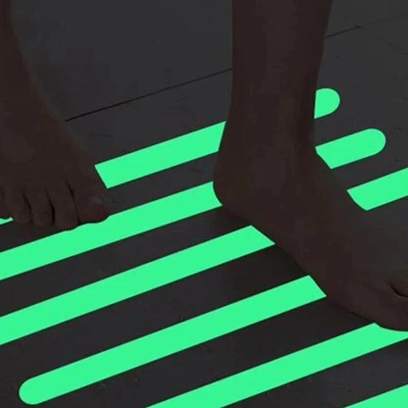 Nastro luminoso nastro luminoso verde avvertimento luce a terra deposito scala adesivo antiscivolo nastro fluorescente riflettente