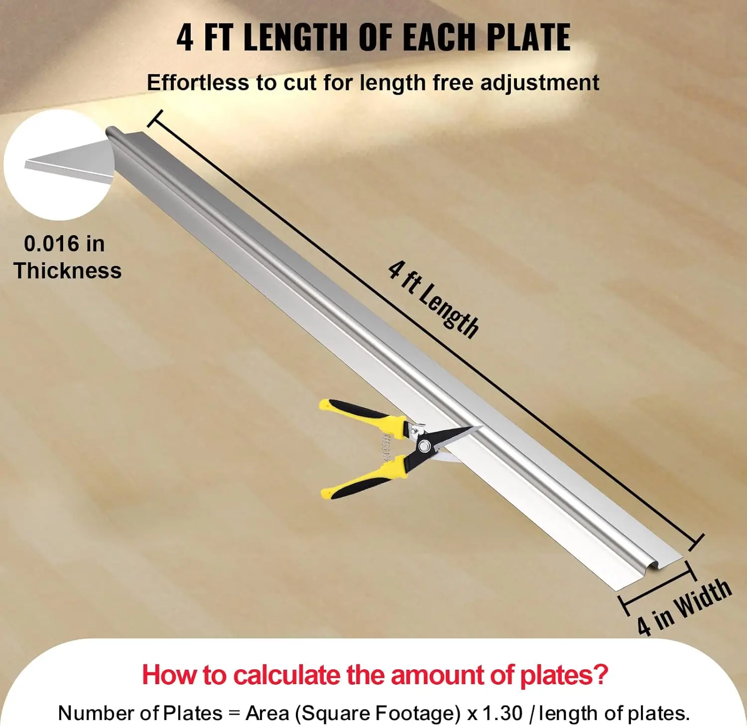 PEX Heat Transfer Plates, 300 pcs Box Radiant Heat Transfer Plates, 4 ft Aluminum PEX Heat Transfer Plates