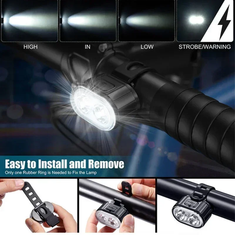 Luzes noturnas para bicicleta, lanternas traseiras ultrabrilhantes à prova d'água multimodo para mountain bike, mini lanternas, acessórios para bicicleta