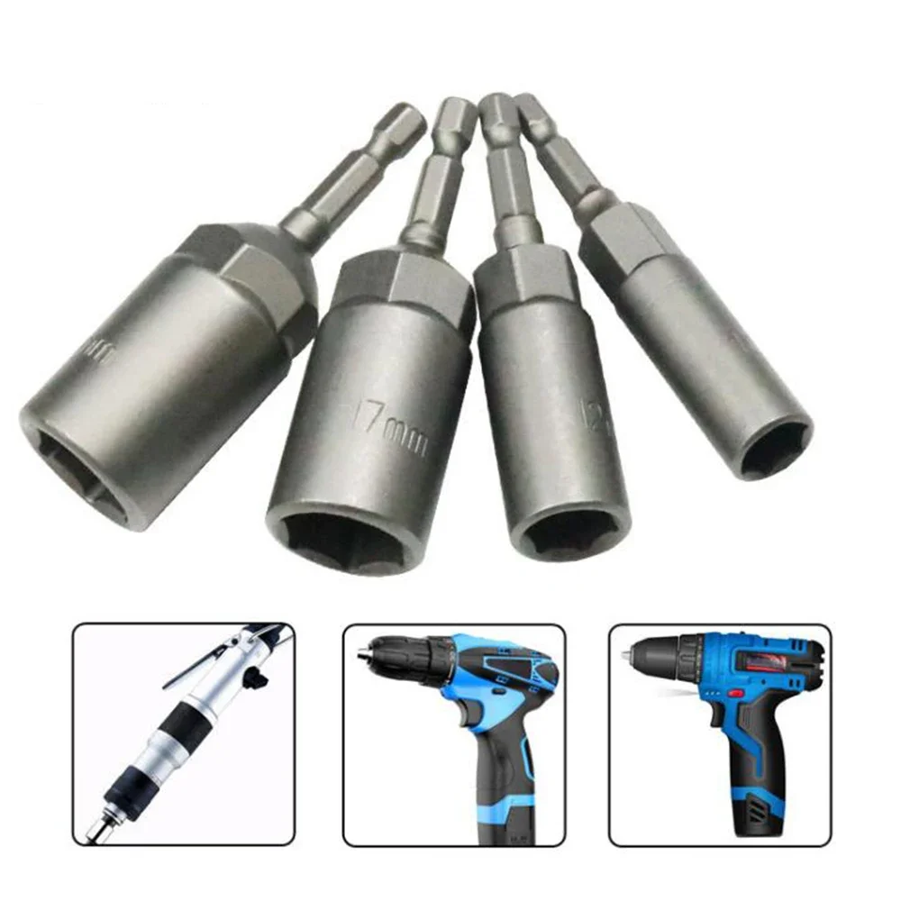 5/10/15 Pz 80mm Approfondisci Power Nut Driver Set di punte da trapano 5.5-19MM Adattatore per presa a impatto per utensili elettrici 6.35MM Codolo esagonale