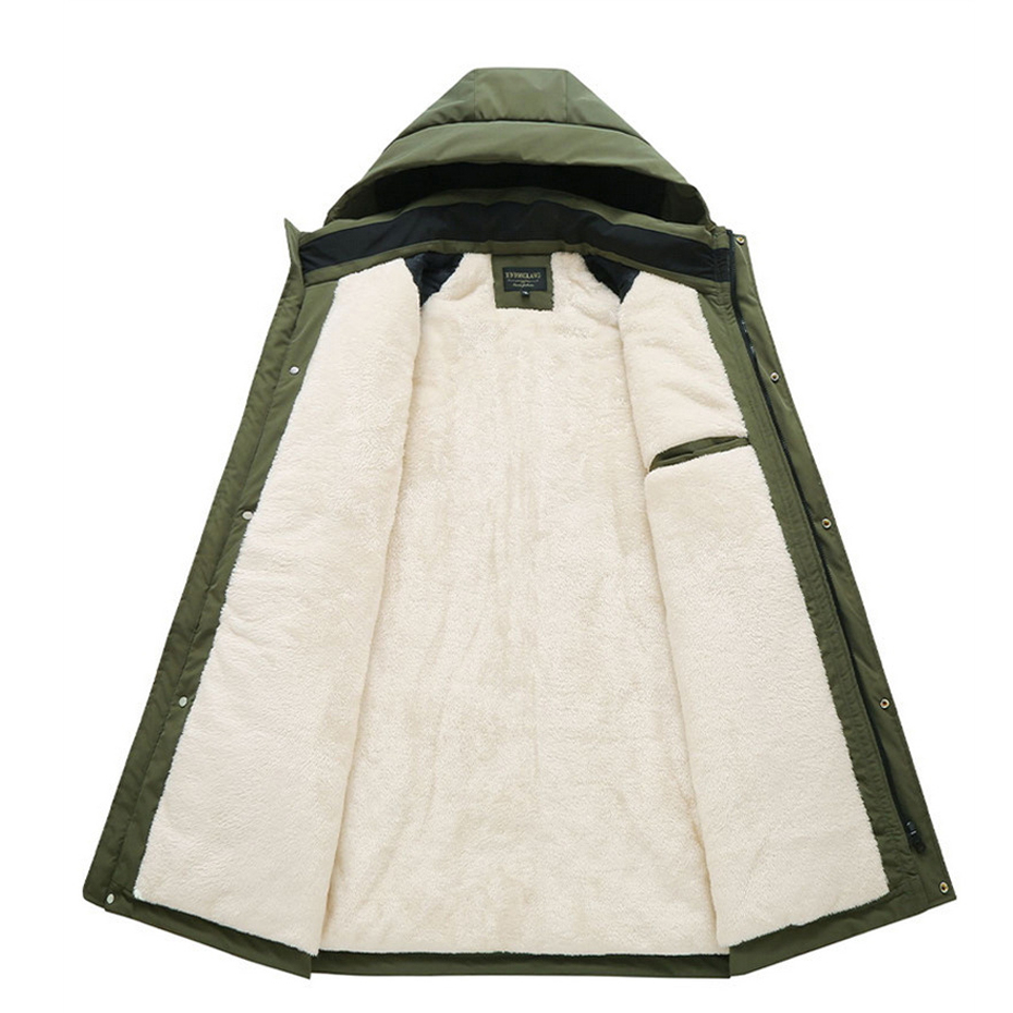 Parkas Cargo de invierno para hombre, chaqueta gruesa de lana, abrigos de talla grande 13XL, Parkas de campamento, Chaqueta larga informal impermeable para invierno, talla grande para hombre