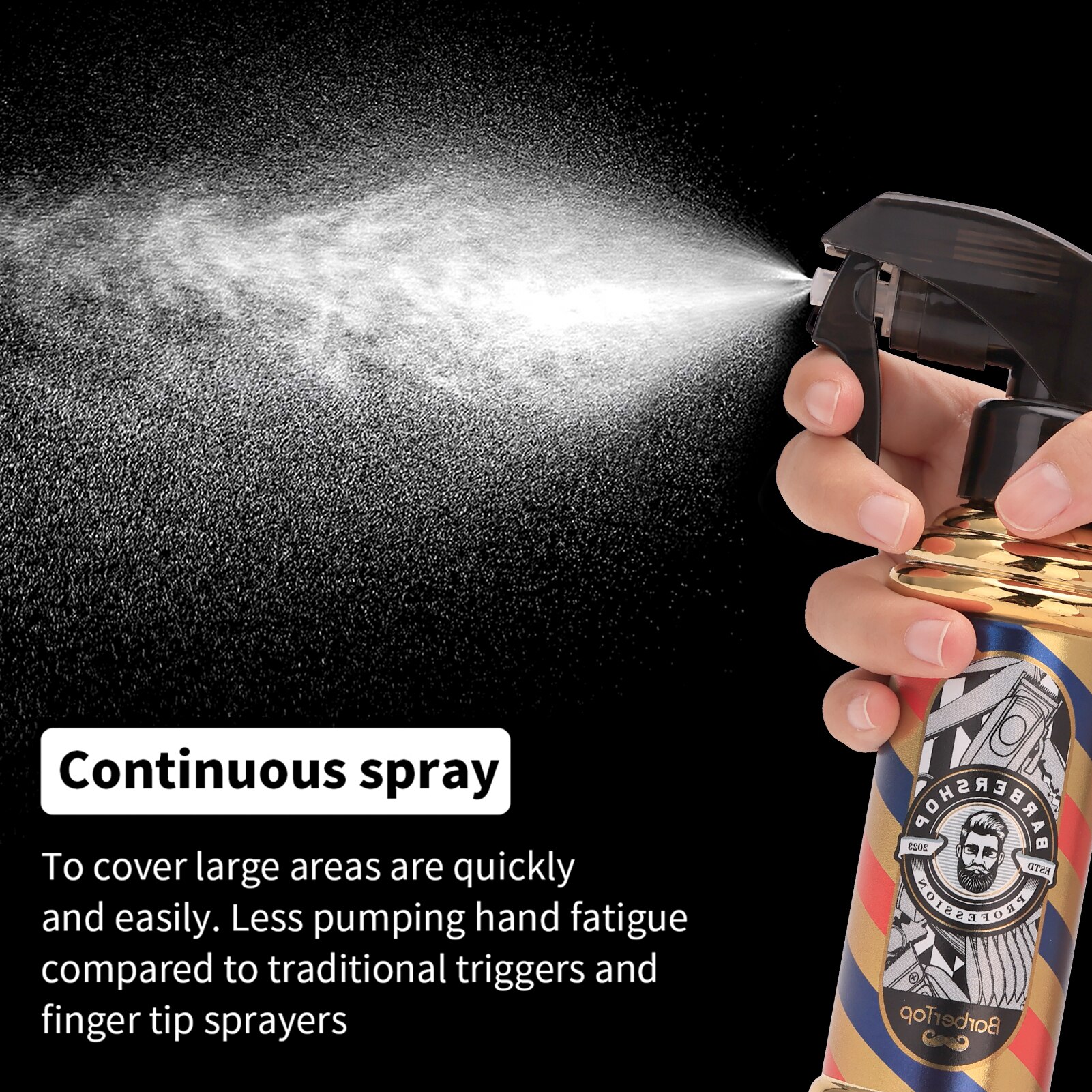 Retro Cabeleireiro Spray Garrafa Garrafas Recarregáveis Névoa Rega Contínua Pode Portátil Salon Barber Pulverizador água