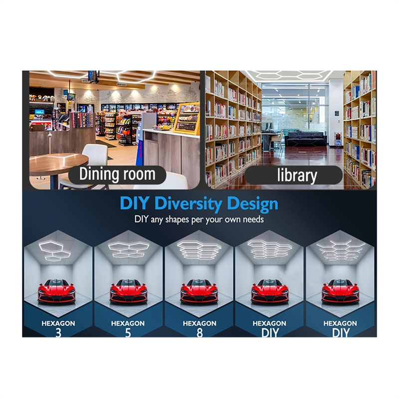 A26F-Honeycomb Led DIY Luz de garagem para iluminação de barbearia para mostrar ginásio de reparo de corpo automático 110V