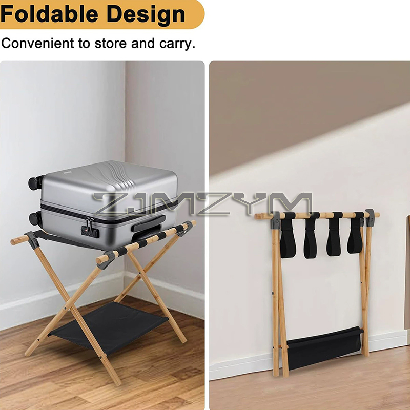 Portaequipajes, soporte plegable para maletas, portaequipajes con estante de almacenamiento, para habitación de invitados, hotel, dormitorio, resistente