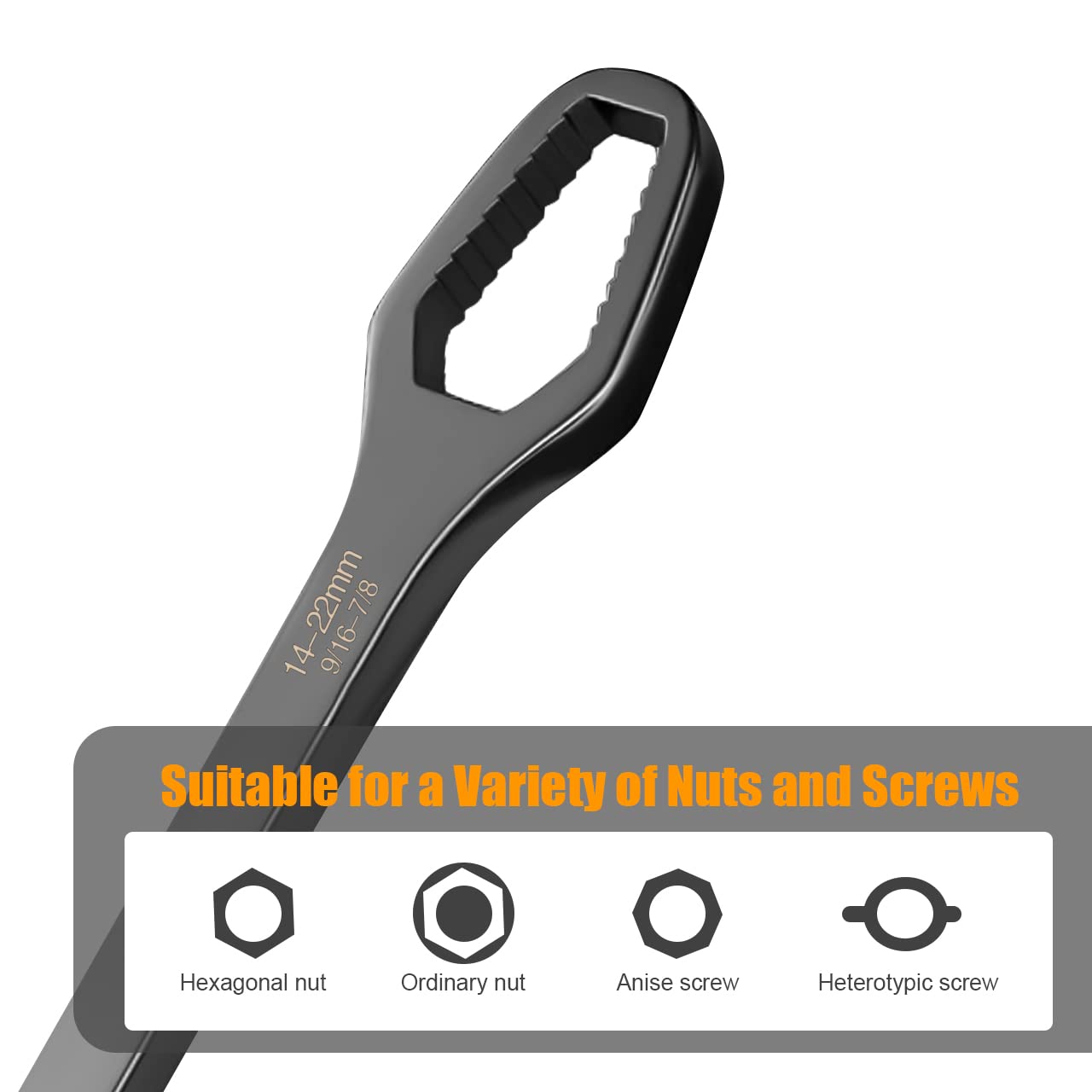 Llave de caja de doble extremo 3 a 17, llave hexagonal sólida, herramienta de reparación para tornillos y tuercas, negra, multifuncional, varios diámetros