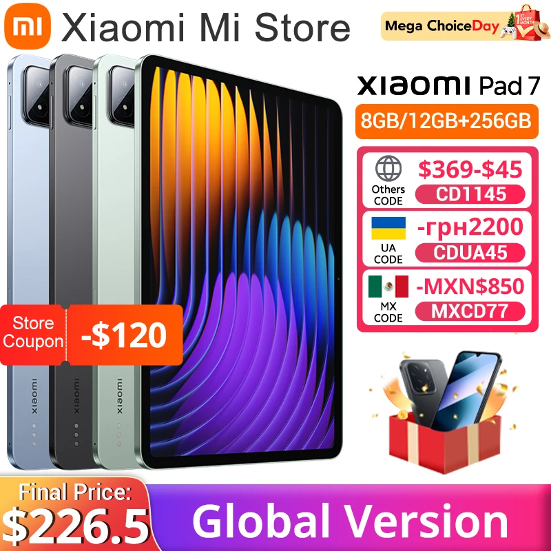 Xiaomi Pad 7 versión Global Mi Tablet Snapdragon 7+ Gen 3 11,2 "3,2 K 144Hz pantalla Adreno GPU 45W Turbo carga 8850mAh