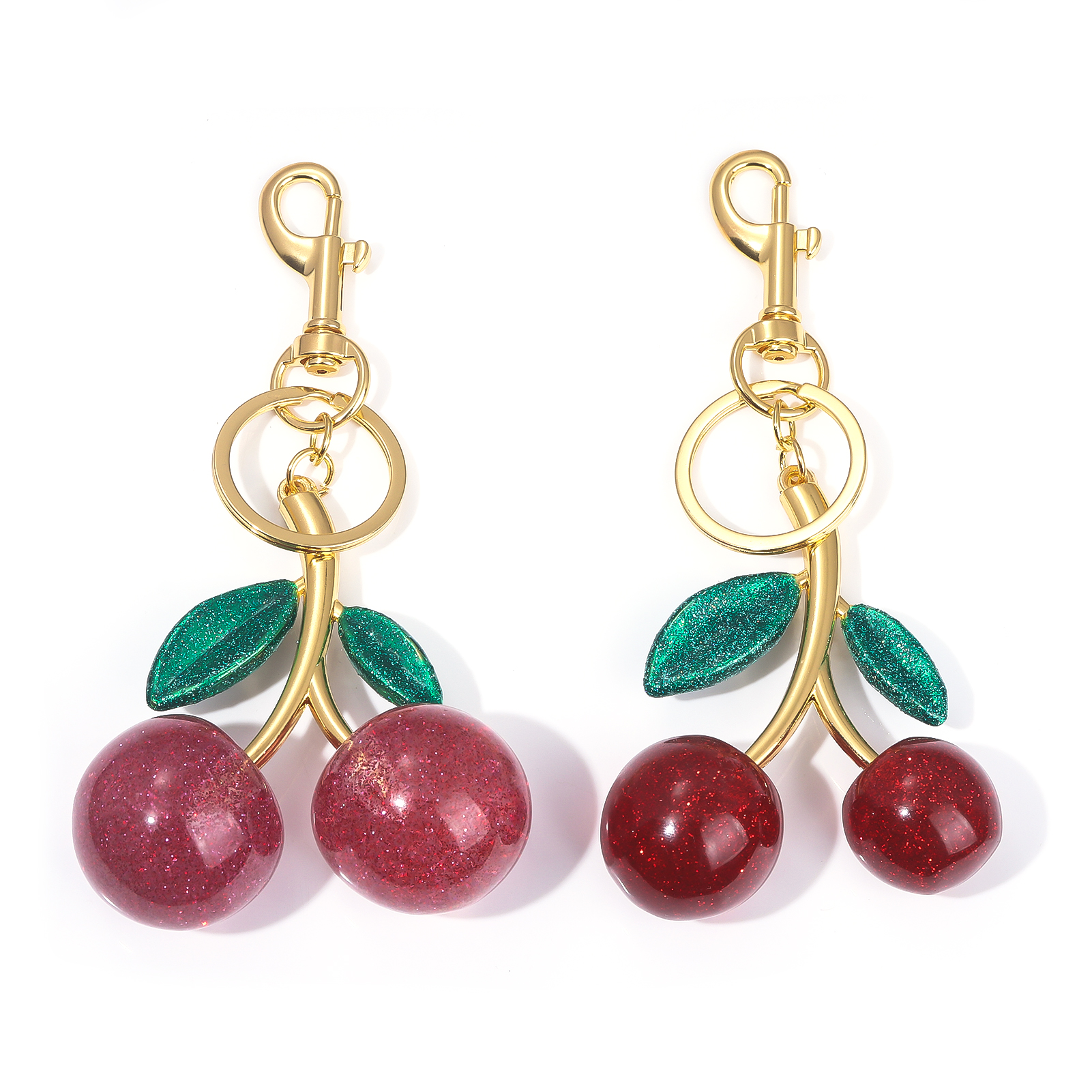 Red Cherry Bag Charm Keychain Exquisite Elegant Small Fresh Cherry Y2K Keyring for Women Backpack Purse Pendant Accessories Gift