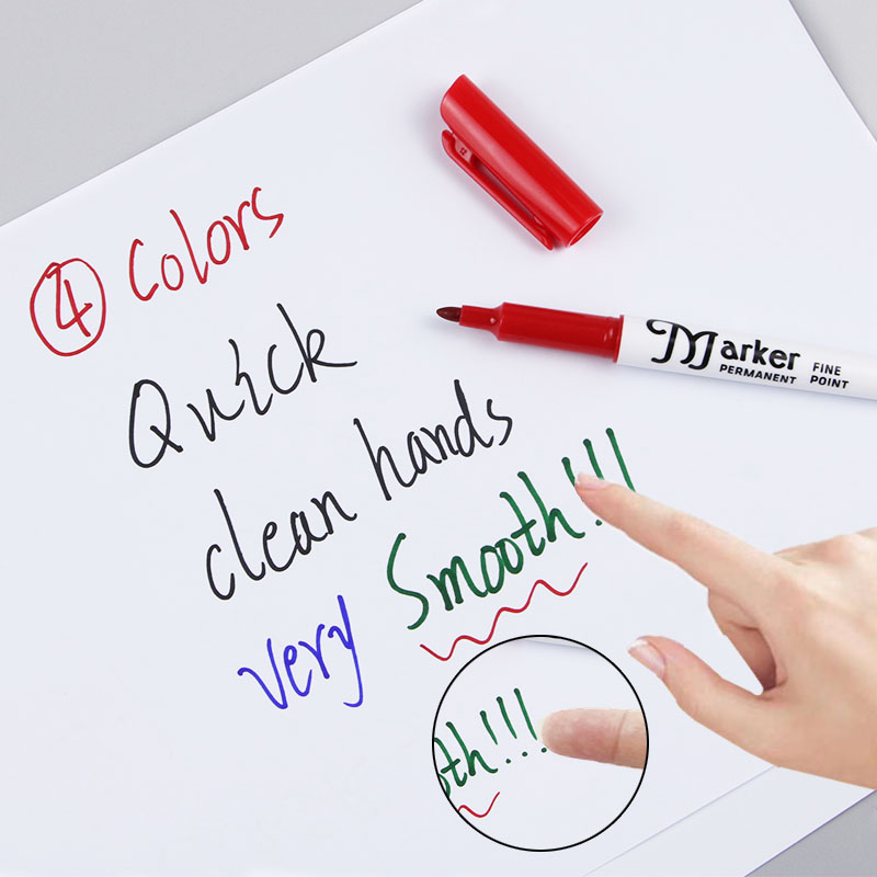 4 ピース/セット油性マーカー消えない防水油性ペン防水マーカーペンオフィス学校文具