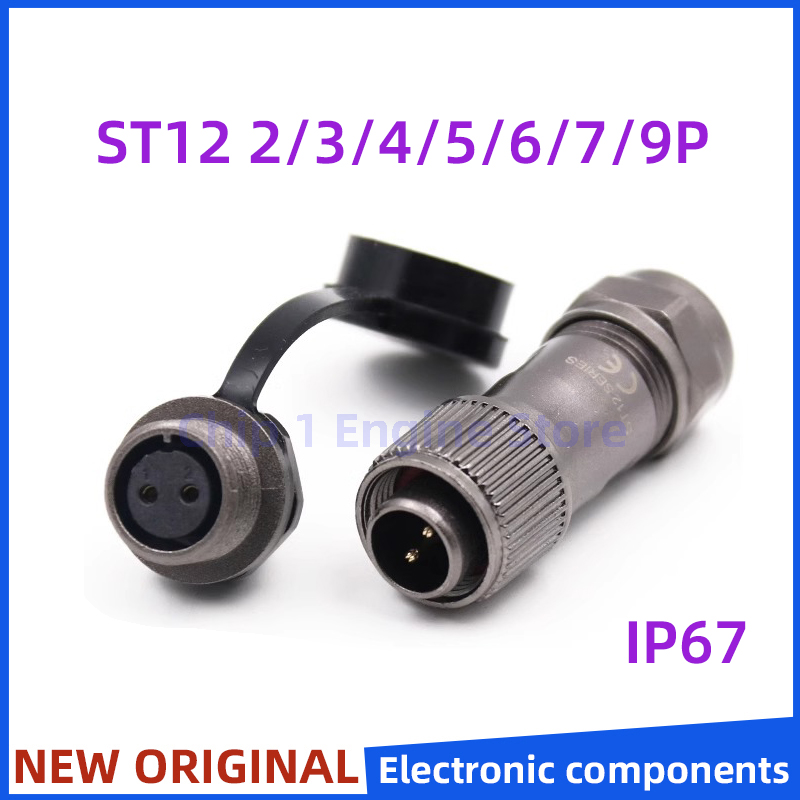 Para WEIPU ST12 2/3/4/5/6/7/9pin conector de aviación impermeable enchufe hembra macho conector de cable de alimentación LED automotriz IP67