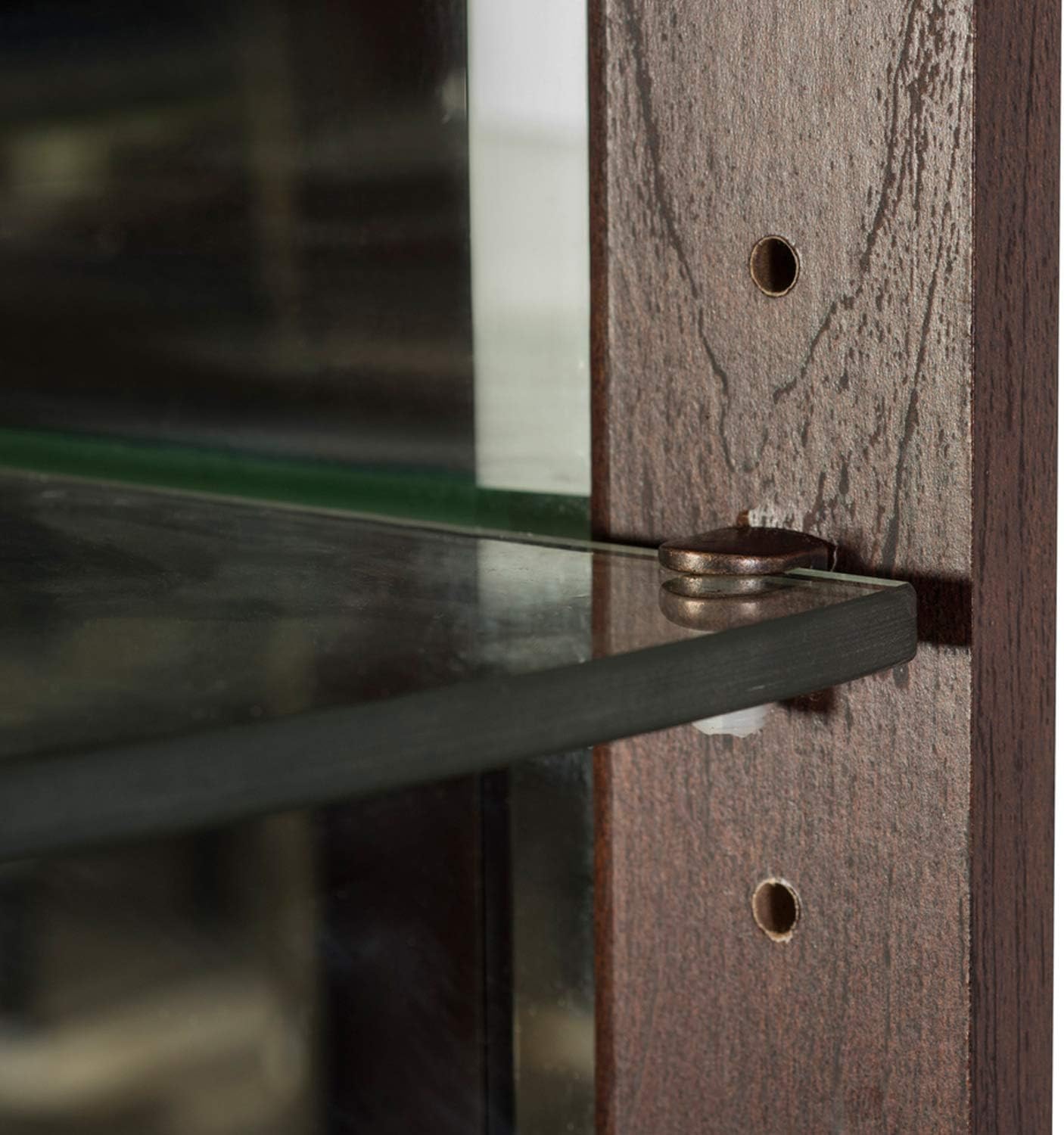 Wood Frame Corner Bar with 5 Bottle Wine Rack Storage Mahogany Finish Dining Room Lounge Kitchen Art & Crafts Triangle Cabinet