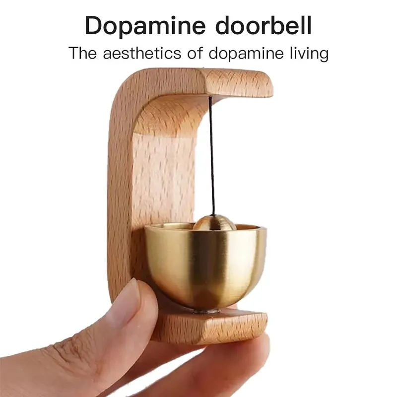 Dopamina Campana a vento Inalazione magnetica Casa Campana a vento in faggio Auto nella porta per ricordare la campana Campana in rame Noce Rame Ornam