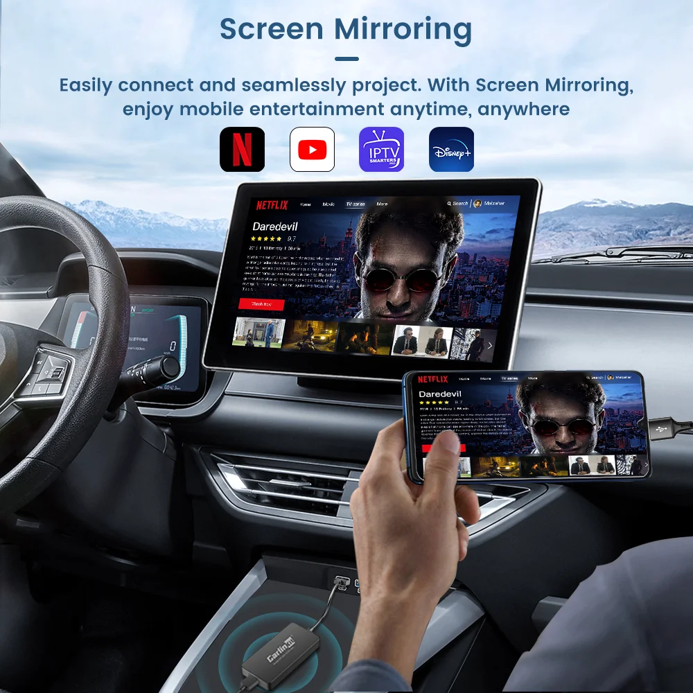Carlinkit Wireless Android Auto CarPlay Dongle Wired Screen Mirroring für Aftermarket Android Radio Smart Link Box