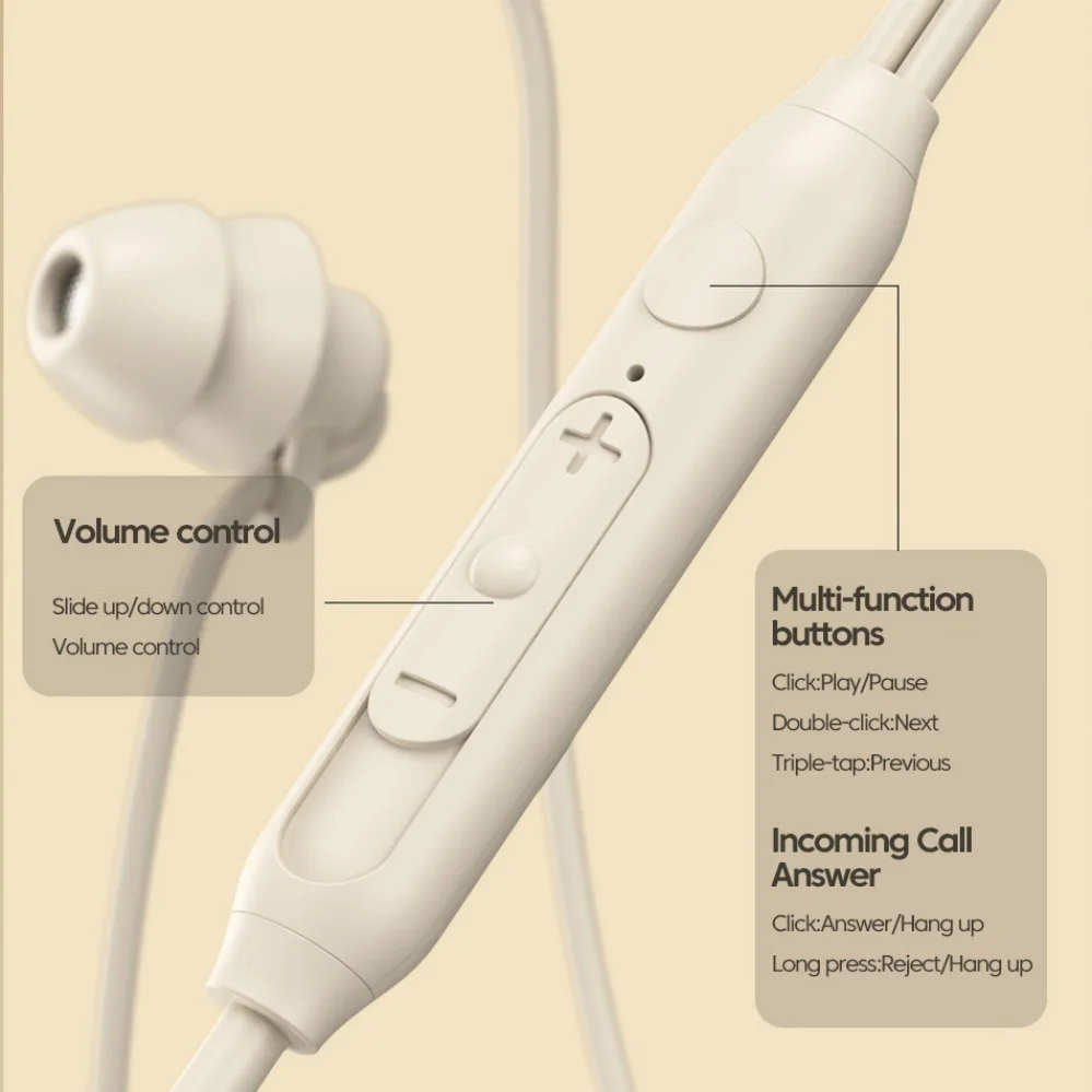 OLAF-auriculares intrauditivos de silicona con conector de 3,5mm, cascos manos libres para dormir con Cable, Control en línea, con micrófono