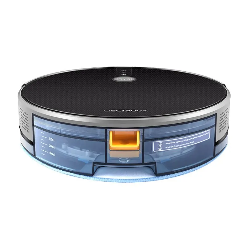 Penyedot Debu Robot LIECTROUX Cmemasukkannya, Memori dengan Navigasi Peta, Kontrol Aplikasi Wifi, 4000Pa Hisap Air Listrik Cerdas