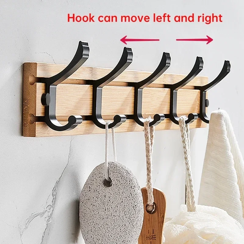 ความคิดสร้างสรรค์ปรับไม้ไผ่ Coat Racks แขวนผนังตะขอเสื้อผ้าห้องนั่งเล่นห้องนอน Home Entrance เสื้อผ้าขาตั้งหมวก Garment Rack
