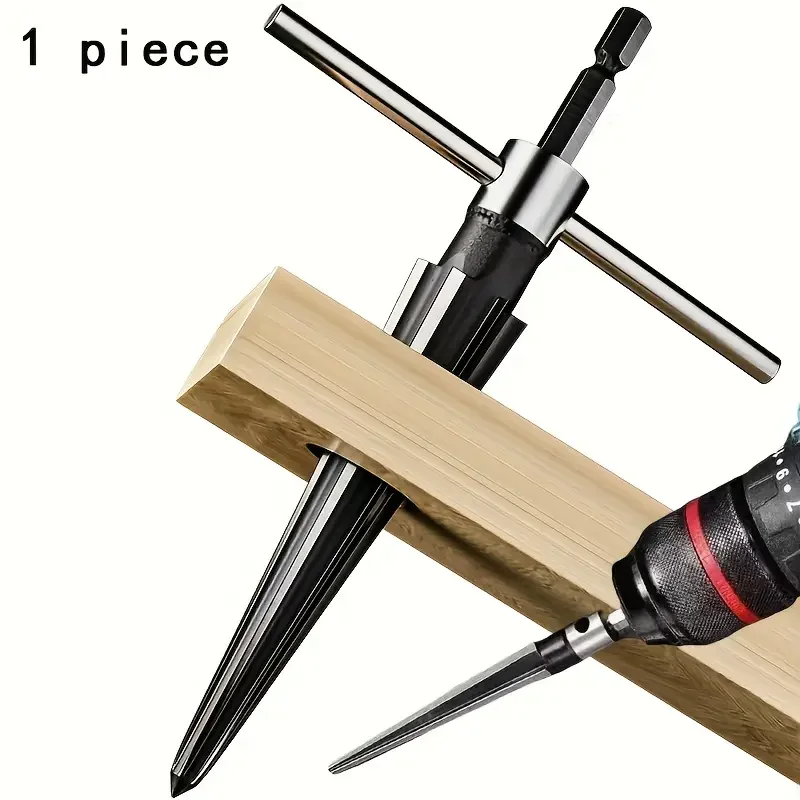 High Carbon Steel Hexagonal Cone Set - Handheld Cone Cutters for Wood, Metal and Plastic - Compatible Bit Chamfering Tool Access
