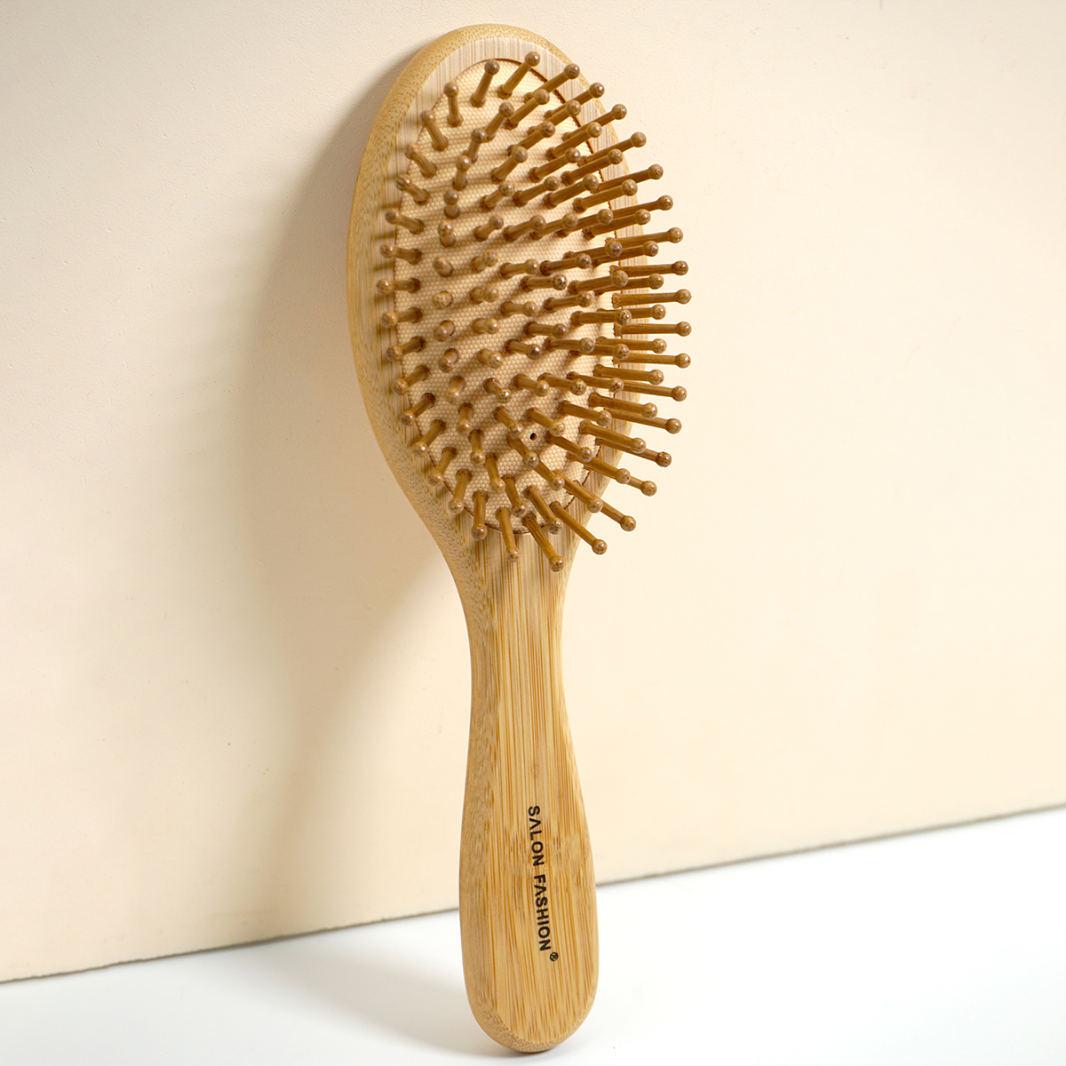 1 szt. Bambusowa szczotka do włosów (naturalna drewniana poduszka do masażu) rozczesywanie z szerokimi zębami do grubych włosów, pielęgnacja skóry głowy dla kobiet mężczyzn