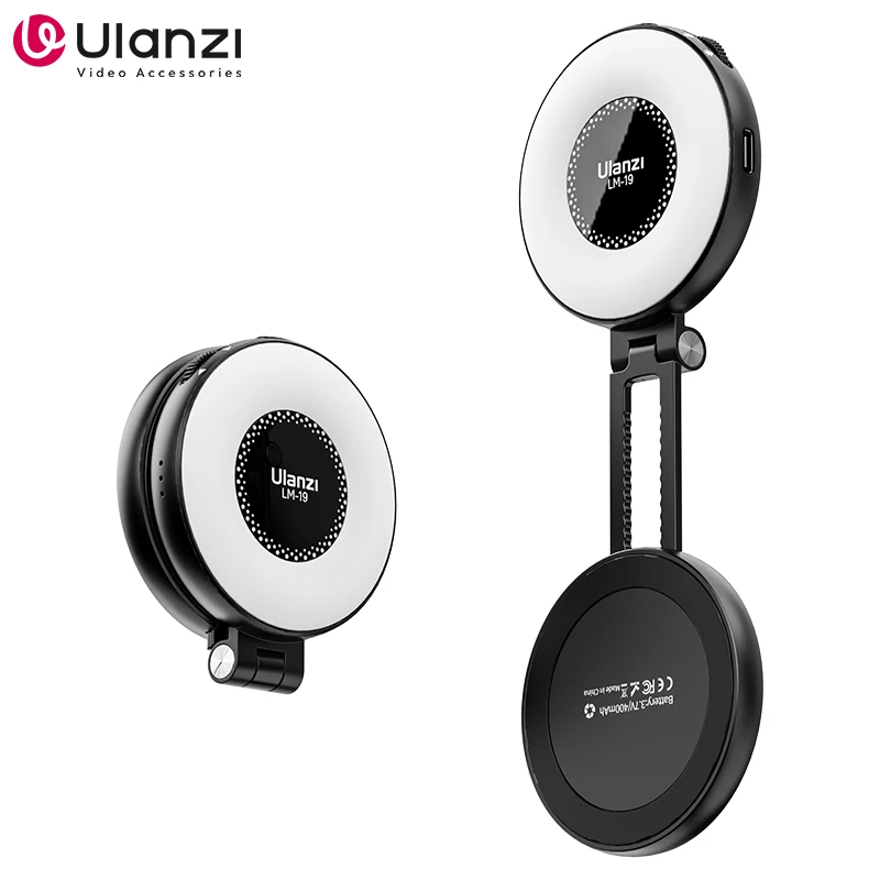 Ulanzi LM19 MagSafe Light luz portátil para Selfie para iPhone 16 15 14 13 12 Pro Max luz de relleno soporte de teléfono para Selfie Video Vlog