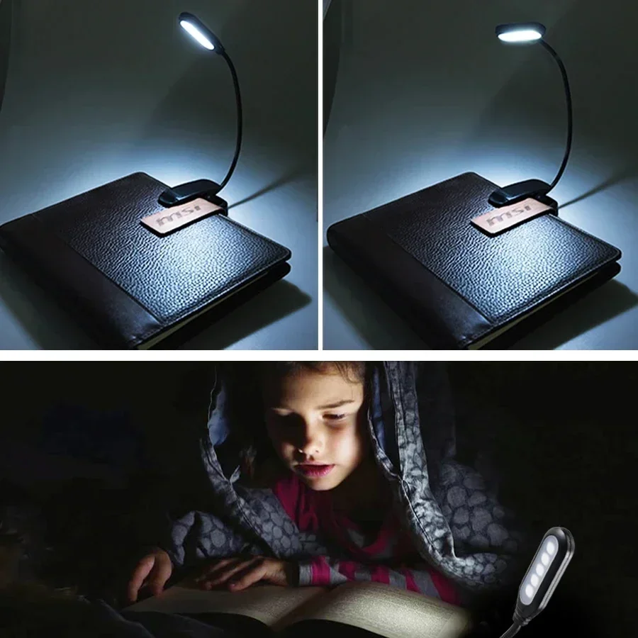 Tragbares Mini-LED-Buchlicht, Augenschutz, Leselicht, flexible Clip-On-Schreibtischlampe, batteriebetrieben, Nachtlicht für Schlafzimmer, Arbeitszimmer