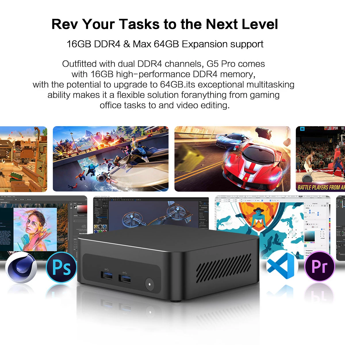 MLLSE G5 Pro Mini PC AMD Ryzen 7 5800H 16GB RAM 512GB SSD 6 BT5.2 Windows 11 Mini computer da tavolo per giochi e lavoro