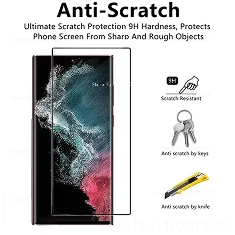 3Pcs Curved Tempered Glass For Samsung Galaxy S25 S23 S21 S24 Ultra S20 Plus Screen Protector For Samsung Note 9 10 20 S10 S9