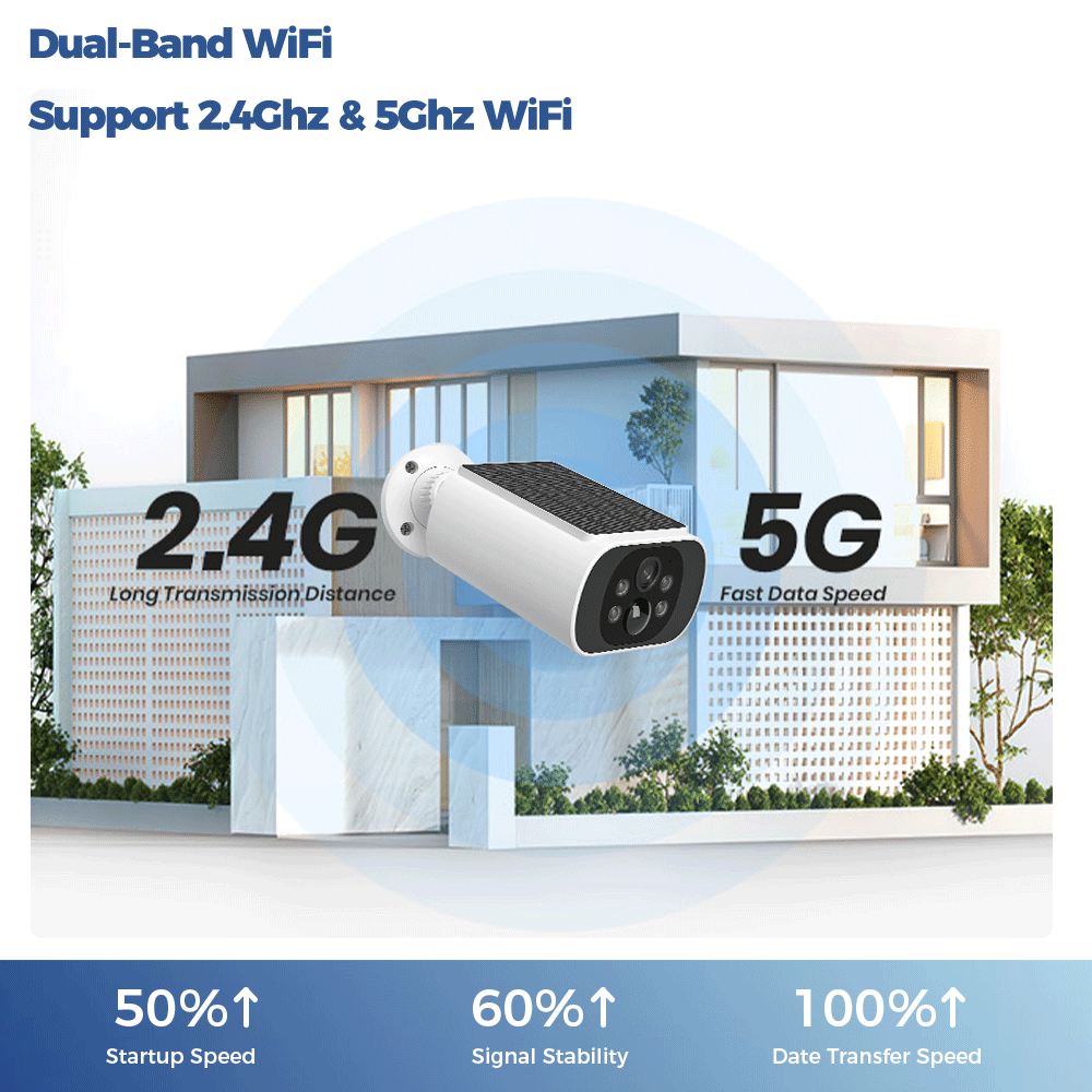 ALEVIO 2.5K Outdoor Solar Camera Wireless Cam WIFI Ultra Standby Time PIR Motion Light Color Night Vision AI Detect Battery Cam