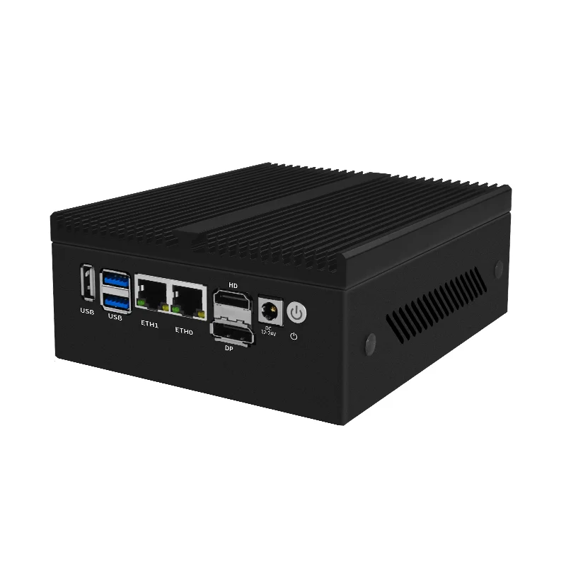 Factory Micro Firewall Appliance Intel N100 Quad Core Fanless Mini PC 2x10G SFP+ 2xi226-V 2.5G Network Gateway Soft Router PC