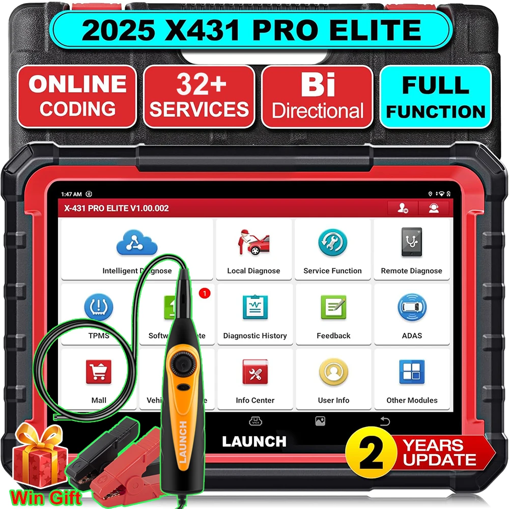 LAUNCH X431 PRO Elite Narzędzie diagnostyczne OBD2 CAN FD DOIP Kodowanie ECU 31+ Reset Pełny skaner systemowy FCA Autoauth 2 lata darmowych aktualizacji
