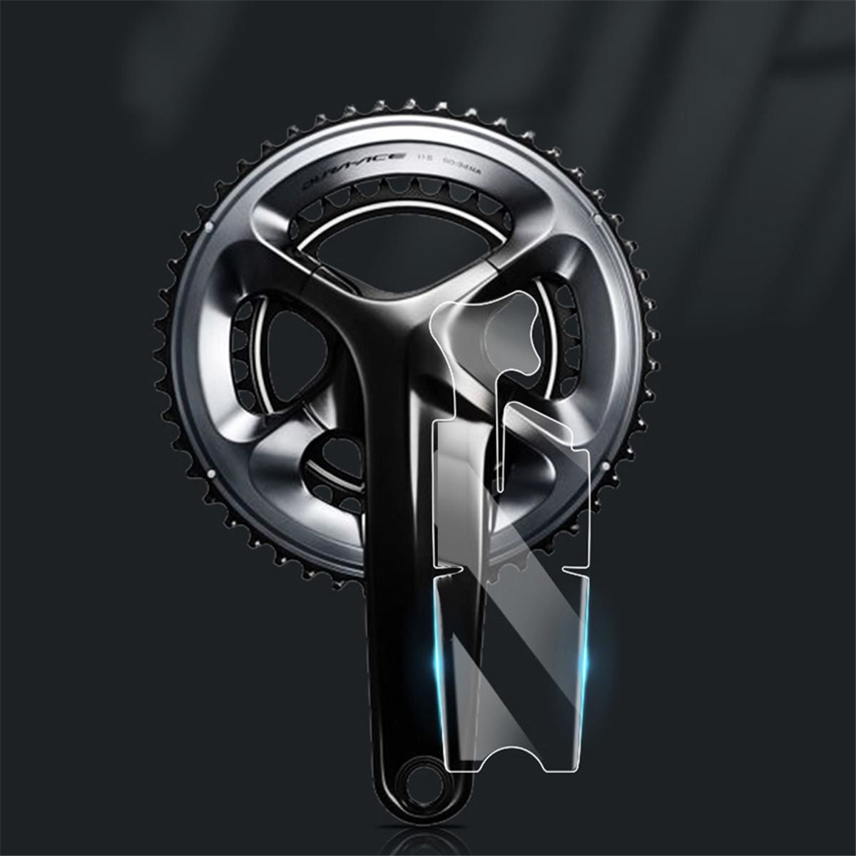 Película protetora para manivela de bicicleta, película tpu anticolisão para manivela mtb, adesivo transparente para 3t, sram vermelho, força sram