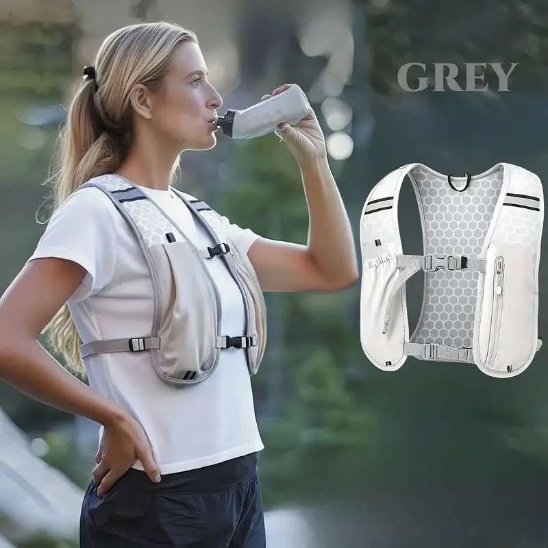 For Biking Running Storage Vest Lightweight Running Vest Reflective Hydration Water Chest Pack With Phone Storage Pocket