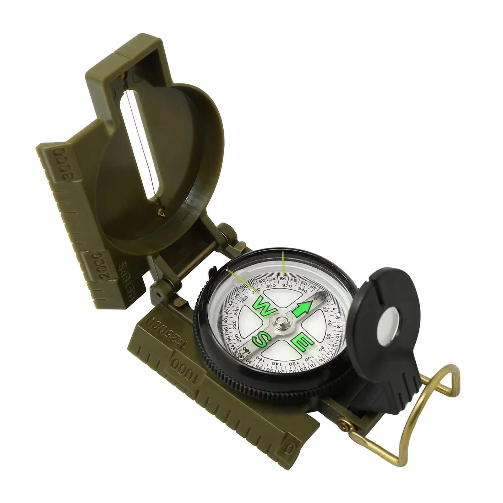Bússola portátil multifuncional fosforescente lensática para caminhadas acampamento navegação sobrevivência