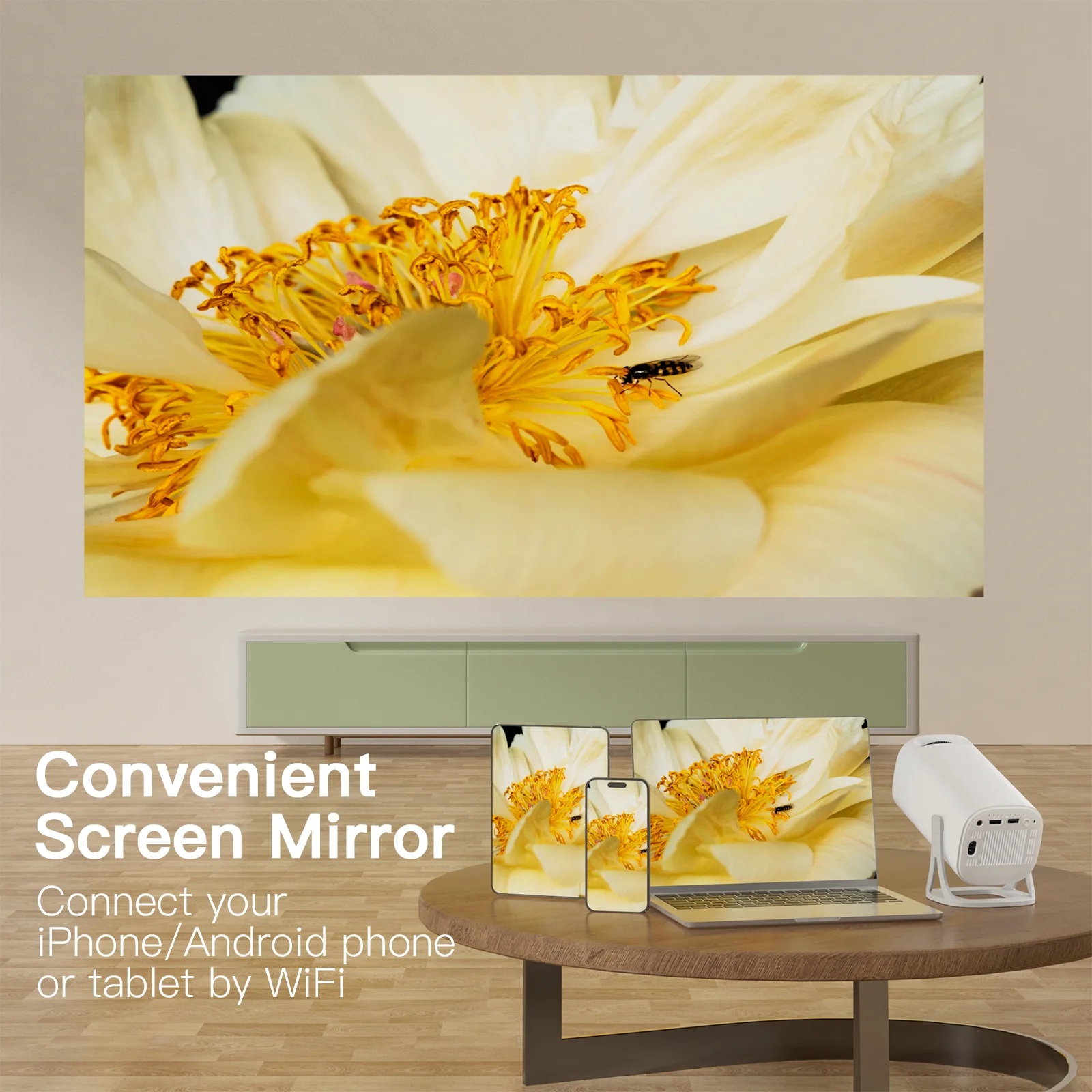 Salange S40 Smart Projektor Digital Android11 Unterstützung 4K 1080P WiFi6 BT5.4 Allwinner H713 1280*720P Auto Keystone Pocket Beamer