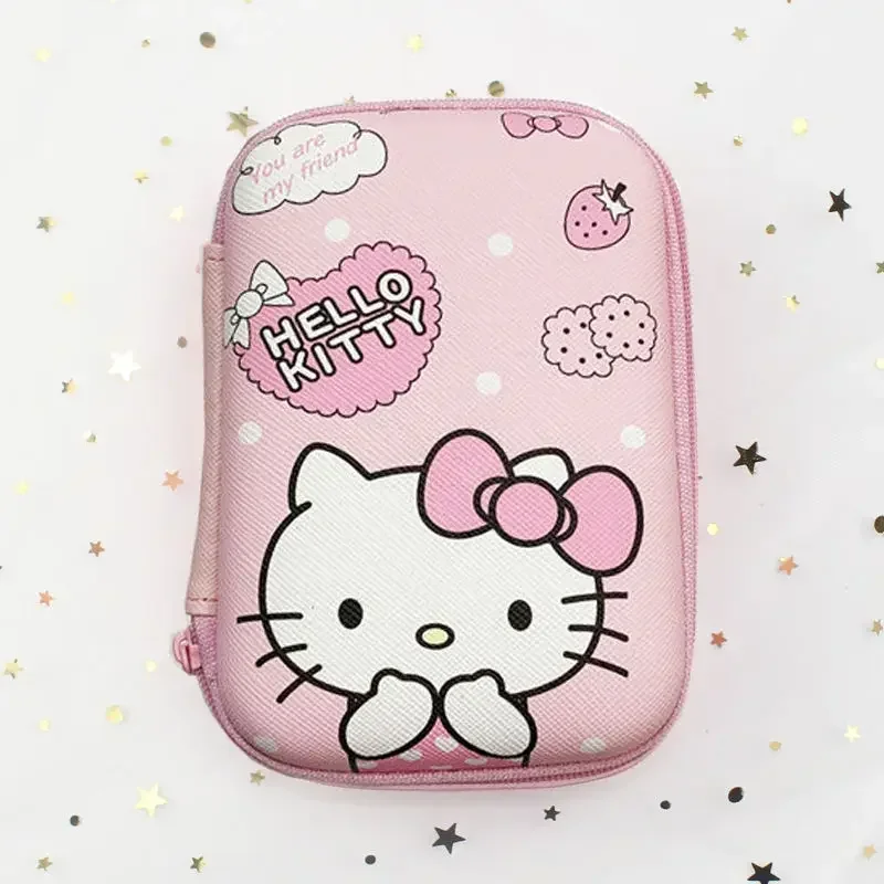 Urocza torba do przechowywania kabli do ładowania Hello Kitty, organizer podróżny dla dziewczyn, przenośny futerał ochronny na kosmetyki i biżuterię z motywem kreskówkowym.