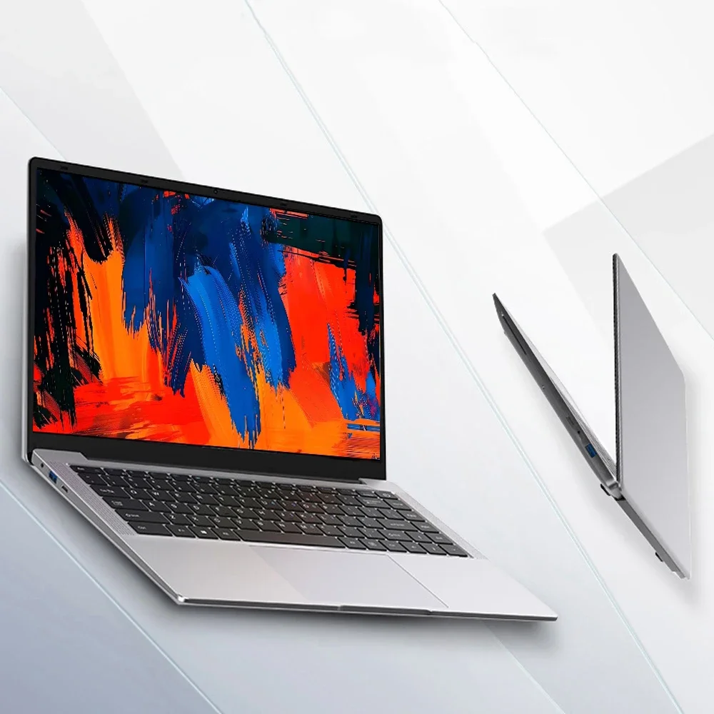14.1-inch Intel Celeron N4000 Laptop with 128GB/256GB/512GB/1TB SSD, Windows 11 Pro - Dual-Core Portable Notebook for Students