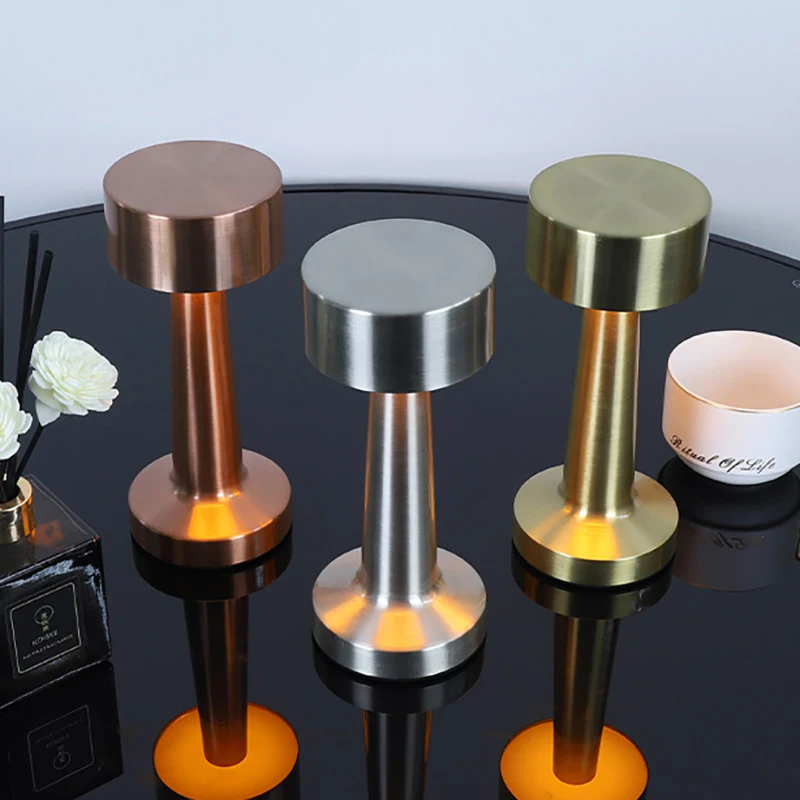Lámpara de punto táctil recargable de Metal de 1200mAh, lámpara LED para decoración de mesita de noche, restaurante, Bar, escritorio, iluminación de ambiente, luces nocturnas