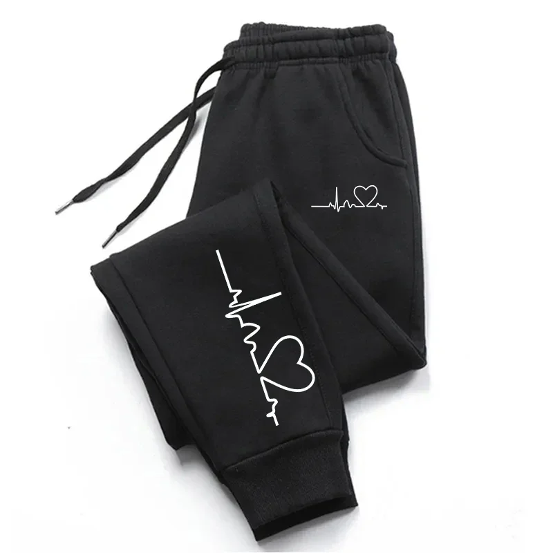 Hot Sales Dames Joggingbroek Dagelijkse Casual Broek Hoge kwaliteit Fitness Trainingspak Broek Hartprint Straat Sport Joggingbroek
