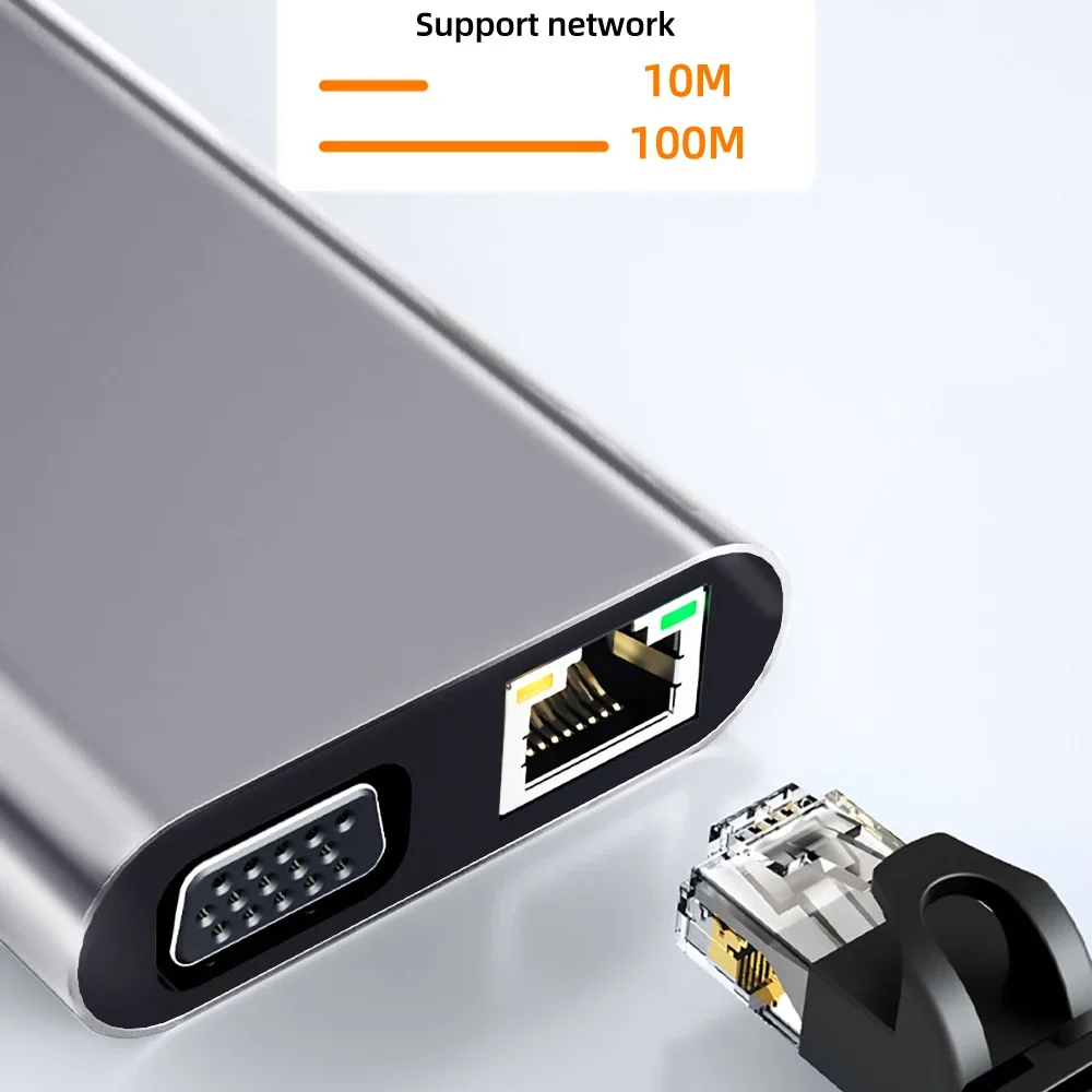 11-in-1 USB C Docking Station USB C HUB ประเภท C ถึง HDMI 4K USB 3.0 5Gbps USB Splitter Adapter สําหรับแล็ปท็อป MacBook