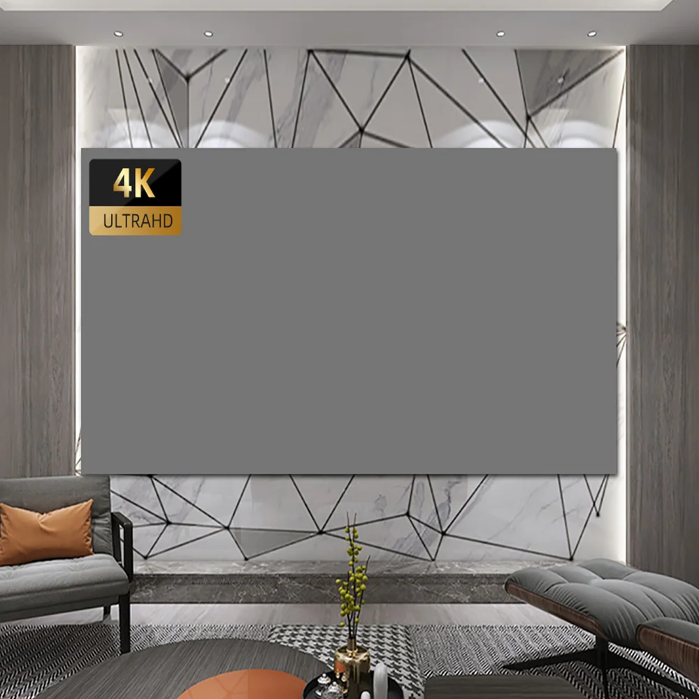 VEIDADZ Projector Screen 100 120 133 Inch 16:9 Foldable Anti-Light Grey Reflective Cloth Portable Projection Screen For Home