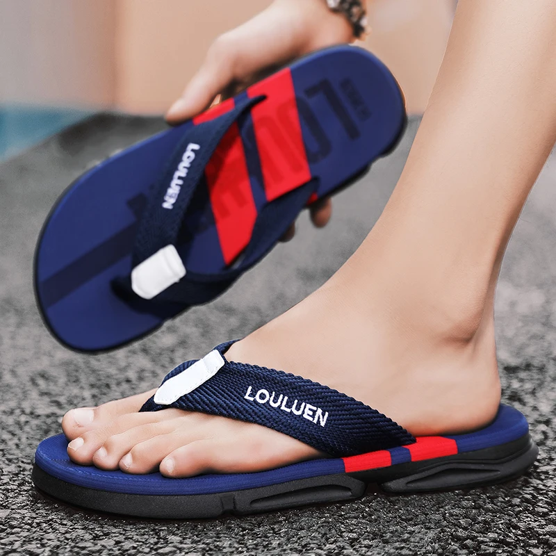 Wysokiej jakości męskie klapki japonki letnie na plażę męskie codzienne oddychające antypoślizgowe kapcie plażowe męskie letnie na zewnątrz