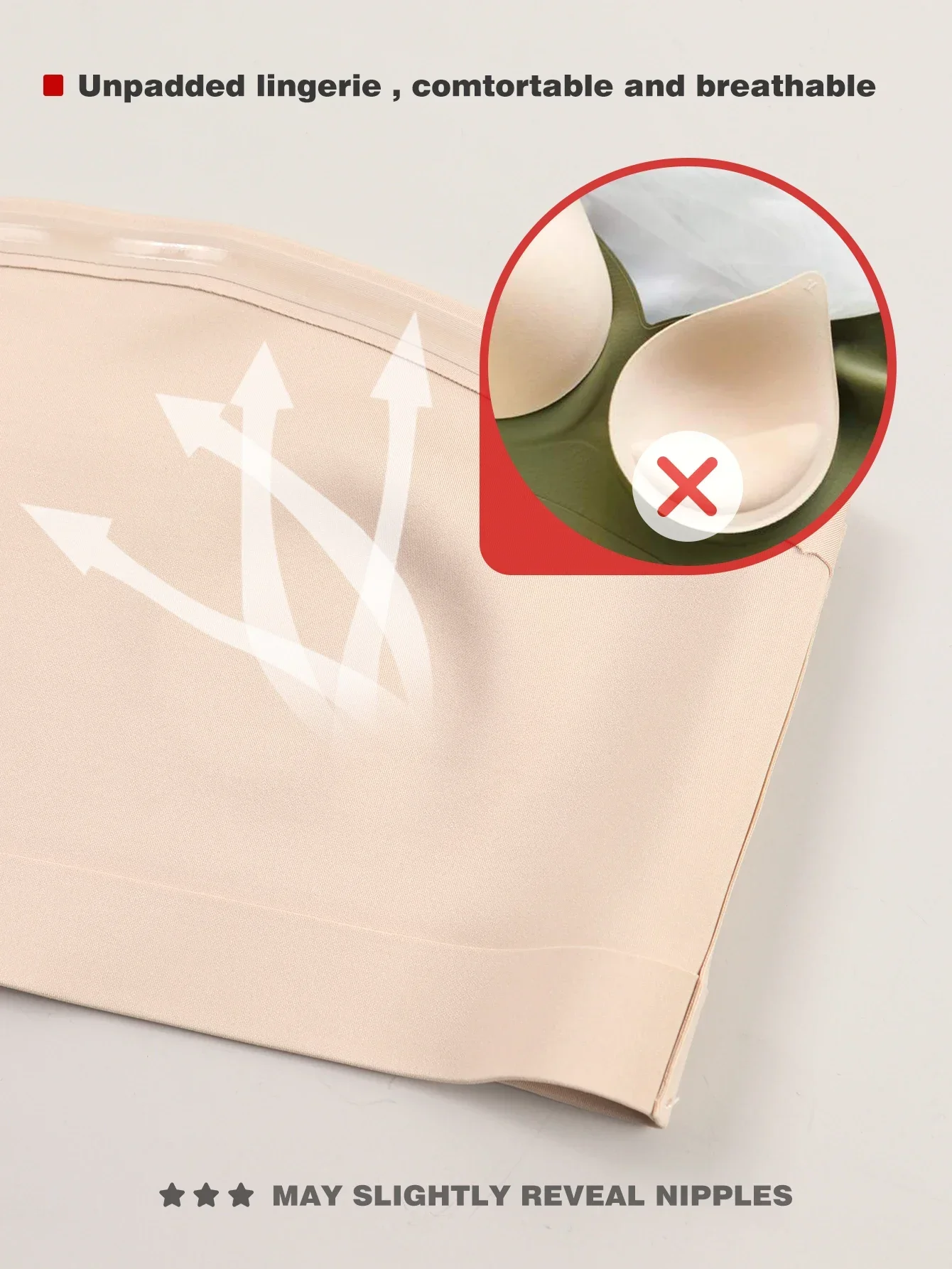 Sujetador sin tirantes para mujer, sin relleno, sin costuras, con botón frontal, ropa interior cómoda y suave