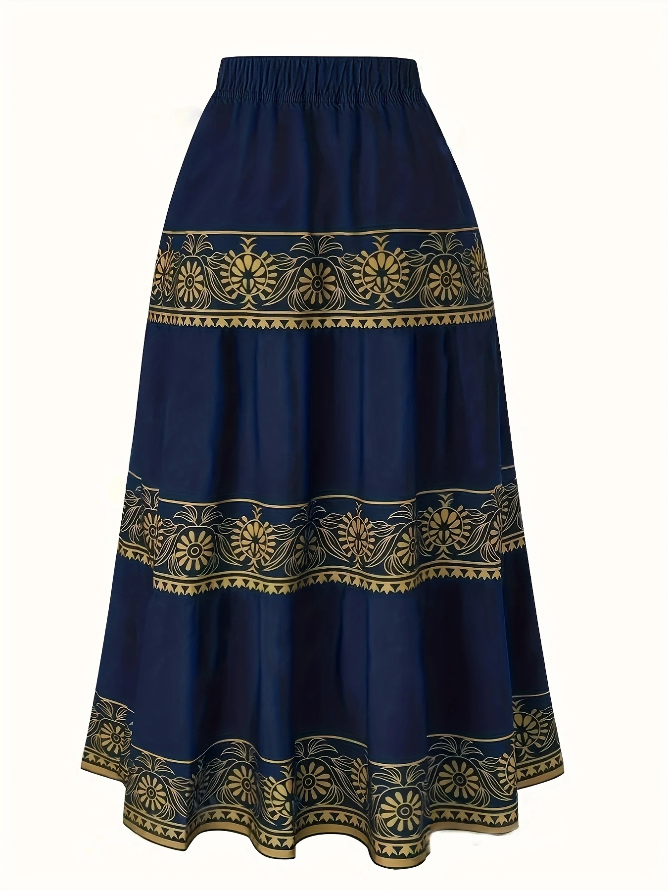 Damenmode in Übergröße, geeignet für Reisen und Freizeit, mit geometrischem Printrock