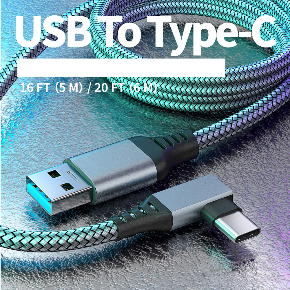 Verbindungskabel 3 6 5 m USB A auf Typ C für Oculus Quest 2 Quest2 Zubehör Virtual Reality VR-Brille Smart 3D-Helm-Headset Ocolus