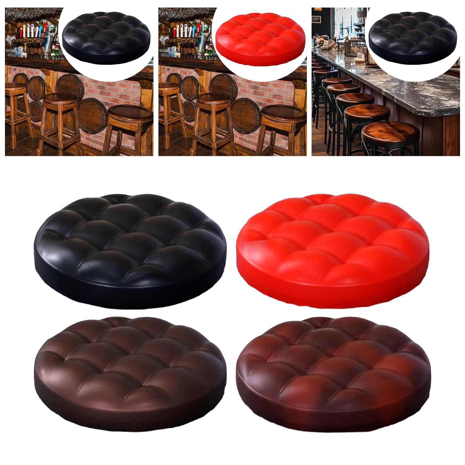 Barstool Seat Cushion PU Leather Cover Heavy Duty Round Rotate Chair Pad for Hair Salon Restaurant Dining Room Home Kitchen